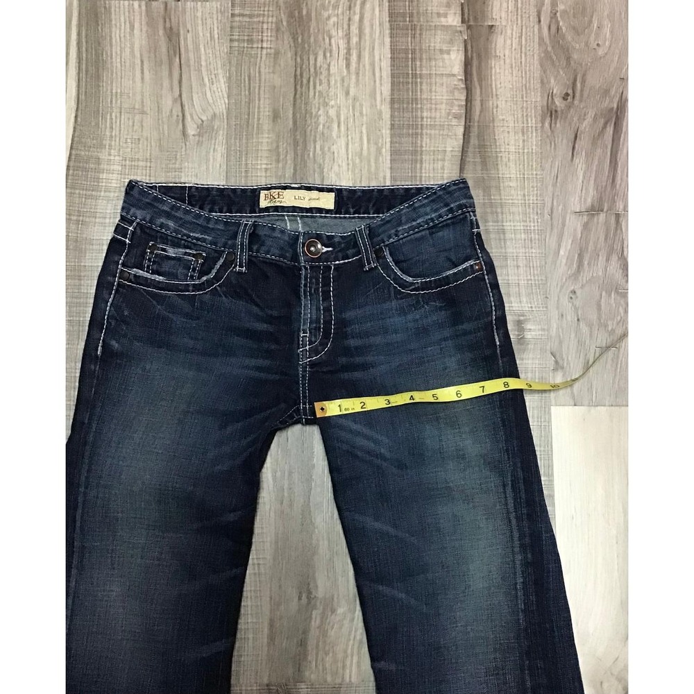 BKE Lily Stretch Dark Wash Denim Capris Jeans Womens Sz 29 Thick Stitch Low Rise - Picture 8 of 12